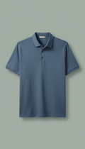 Slate Blue Polo Cotton Blend