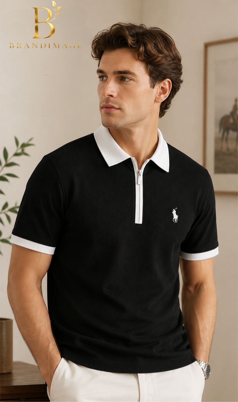 Premium BLACK Color Old Money Polo T-shirt