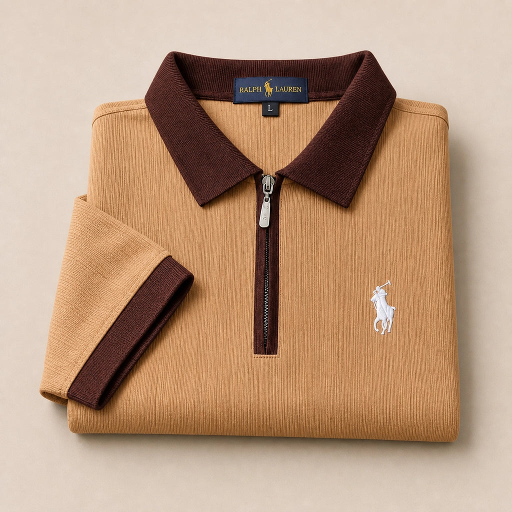 Brown Colour Old Money Polo T-shirt